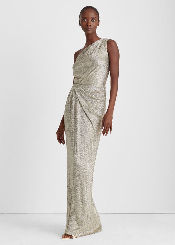 Women's Ralph Lauren Metallic One-Shoulder Gowns | 580931VLP